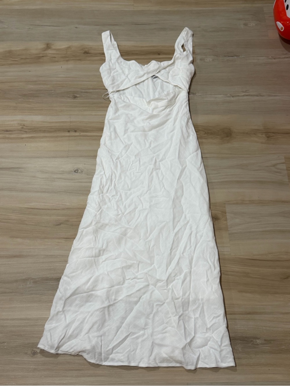 Petal & Pup White Maxi Dress with Twist Front Detail